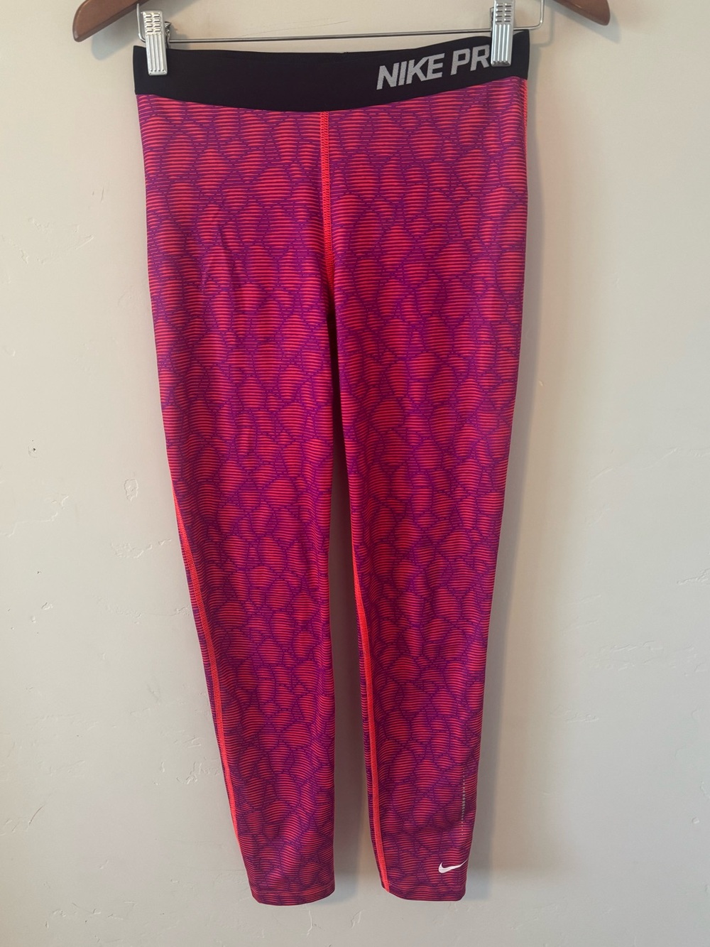 Nike Pink and Purple Patterned Girls' Leggings
